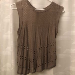 Express Women’s Tan Mesh Knit Tank Top